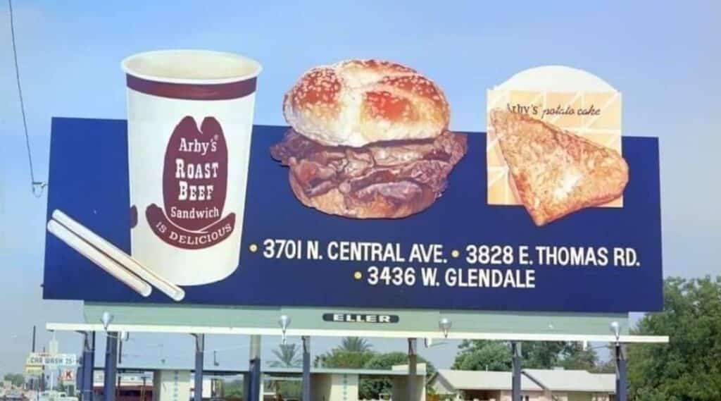 Arby's billboard ad in the 1970s