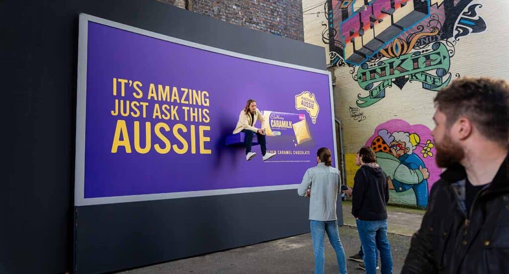 interactive billboard signage in Cadbury